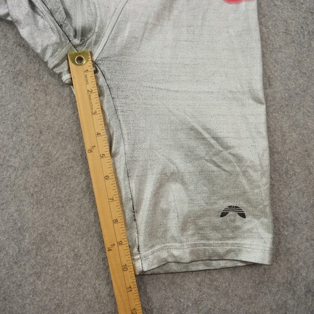 Adidas x Alexander Wang Shorts Womens Small Silver Metallic Cycling Stretch Logo